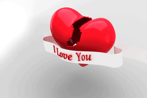 broken heart with love message being draped by banner transparent - Download Free Stock Videos Pikwizard.com