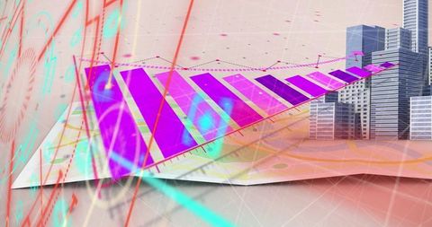 Global Business Finances with Multicolor Data Analytics Visualization