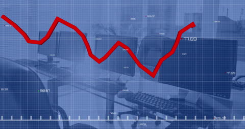 Dynamic Financial Chart with Office Background