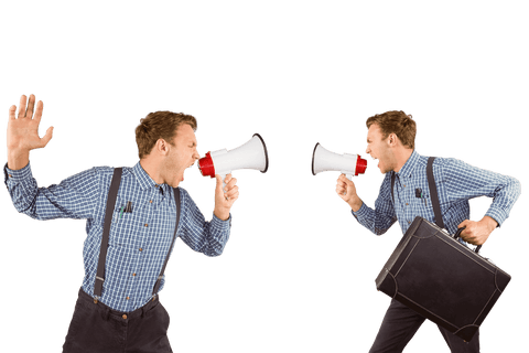 Transparent Duplicated Man Shouting Through Megaphone with Emphatic Gestures - Download Free Stock Videos Pikwizard.com