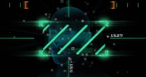 Futuristic Digital Interface with Human Head and Data - Download Free Stock Images Pikwizard.com