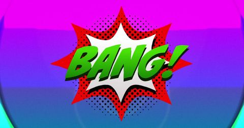 Vibrant Comic Style 'Bang!' Text with Bold Colors