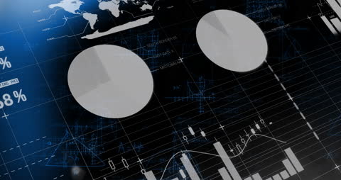 Futuristic Data Analysis with Charts and Digital Interface