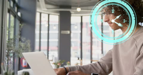 Focused Businessman Animating Success On Laptop