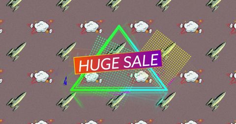 Huge Sale Announcement on Retro Comic Background