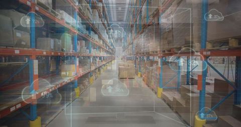 Smart Warehouse with Cloud Technology Integration - Download Free Stock Images Pikwizard.com