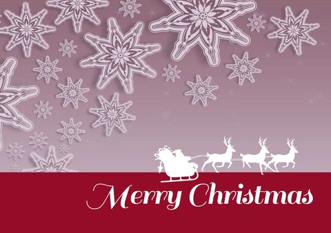 santa's sleigh with snowflakes christmas greeting card design - Download Free Stock Templates Pikwizard.com