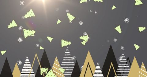 Abstract Holiday Trees with Snowflakes on Gray Background - Download Free Stock Images Pikwizard.com