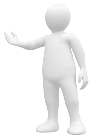 White Figurine Illustration with Transparent Background
