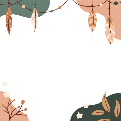boho frame with feathers and botanical elements on transparent background - Download Free Stock Videos Pikwizard.com