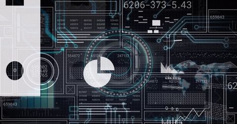 Abstract Data Processing Background with Digital Interface