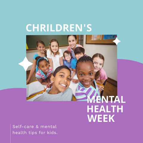 Children's Mental Health Awareness Group of Happy School Kids - Download Free Stock Templates Pikwizard.com