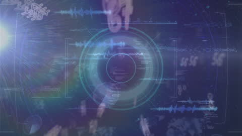 Futuristic Data Visualization Interface with Technological Patterns