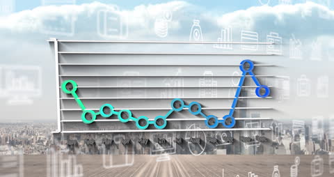 Dynamic Financial Graph Animation on City Background
