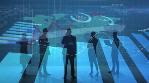 Business Team Analyzing Global Financial Data Trends