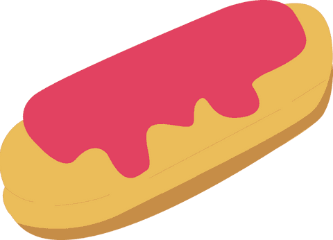 Peached Bake Elongated Eclair Illustration Pastel Bedding