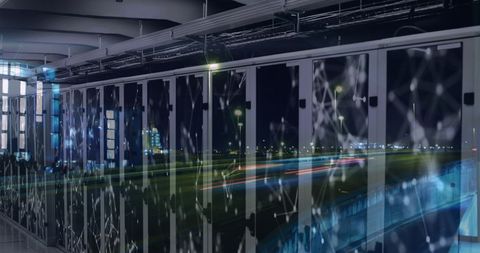 Digital Network Interconnections in Modern Server Room at Night - Download Free Stock Images Pikwizard.com
