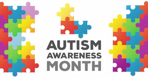 autism awareness month text with colorful puzzle pieces - Download Free Stock Images Pikwizard.com