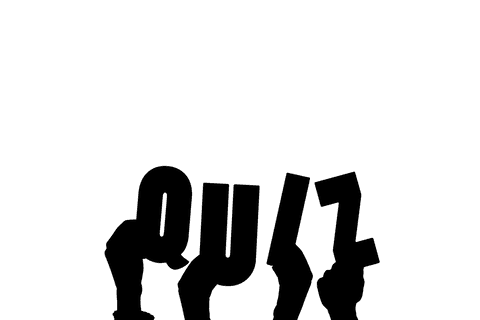 Hands presenting quiz concept on transparent background