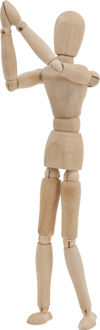 transparent wooden figurine with arms raised and hands together - Download Free Stock Videos Pikwizard.com