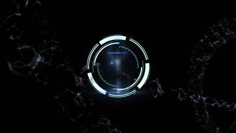 Futuristic Circular Interface with Digital Patterns