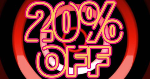 20% Off Promotion with Dynamic Neon Ring Background - Download Free Stock Images Pikwizard.com