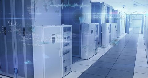 Technological Data Processing in Modern Server Room - Download Free Stock Images Pikwizard.com