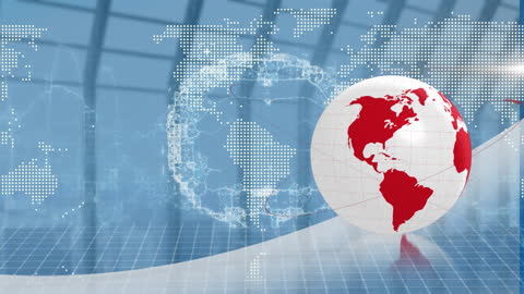 Global Business and Financial Data Concept with Digital Globe