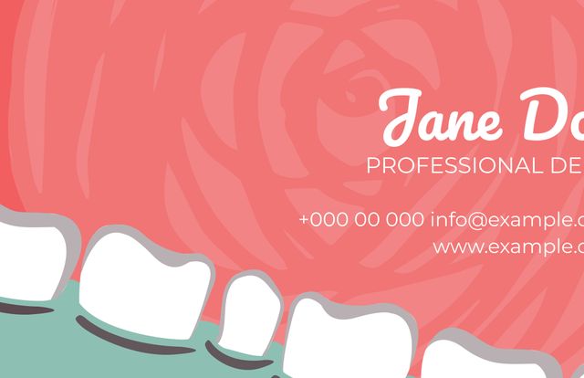 Business Card Template with Abstract Tooth Design for Dental Professionals - Download Free Stock Templates Pikwizard.com