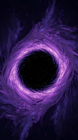 Rotating Purple Vortex Portal Pulsing Through Cosmic Nebula Vertical Looping Video