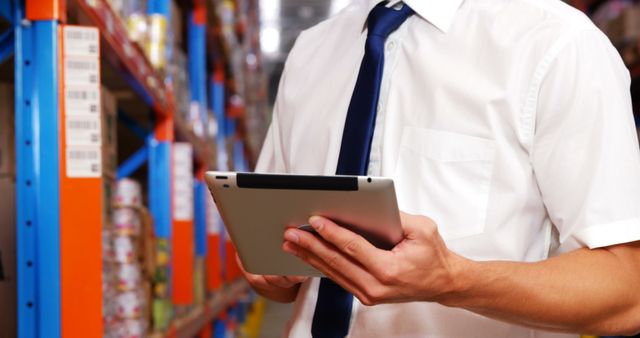 Warehouse Manager Using Digital Tablet Checking Inventory - Download Free Stock Images Pikwizard.com