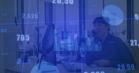 Professional Businesswoman Analyzing Data with Technology Integration