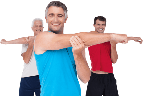transparent energetic fit men stretching together arm workout - Download Free Stock Videos Pikwizard.com