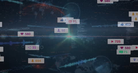 Digital Social Media Connection Virtual Interface Animation