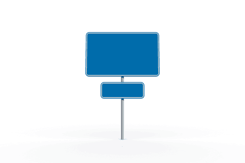 blue road sign with copy space on transparent background - Download Free Stock Videos Pikwizard.com