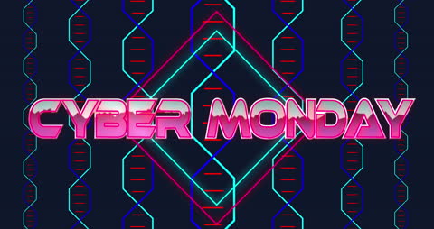 Futuristic Cyber Monday Neon Background Design