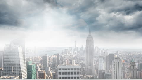 Futuristic Cityscape with Vibrant Neon Tubes Animation