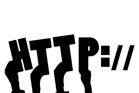 Transparent network vector hands with http text