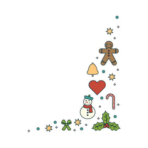 transparent christmas icons nestled in diagonal array - Download Free Stock Videos Pikwizard.com