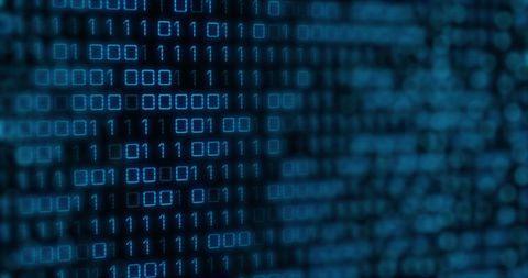 Binary Code in Motion on Digital Display Background - Download Free Stock Images Pikwizard.com