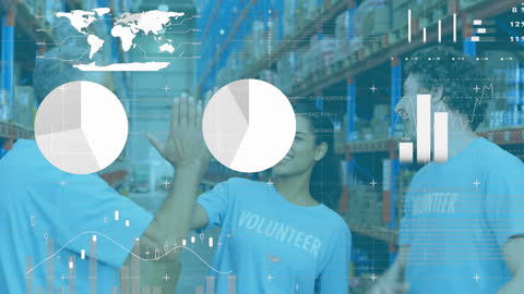 Global Volunteer Team with Overlay Charts