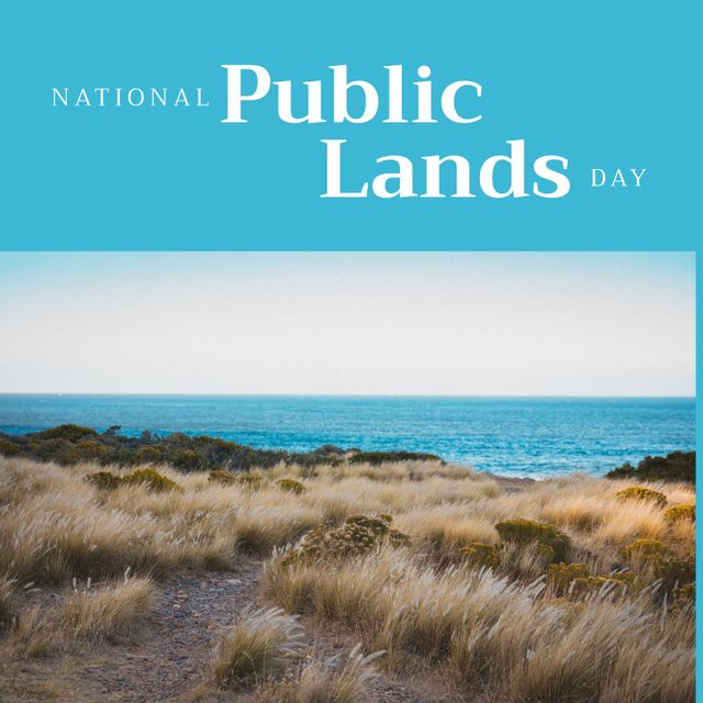 Suitable for National Public Lands Day promotions, social media posts highlighting coastal scenery, environmental awareness campaigns, event invitations or flyers for nature-themed events, blog headers or articles about public land initiatives and conservation efforts.