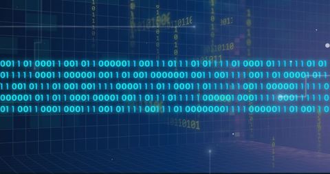 Binary Code on Digital Grid Background - Download Free Stock Images Pikwizard.com
