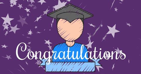 Graduation Celebration with Abstract Student Silhouette