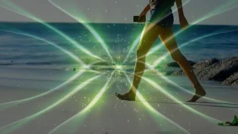 Tech-Infused Walk by the Beach with Vibrant Energy Flow