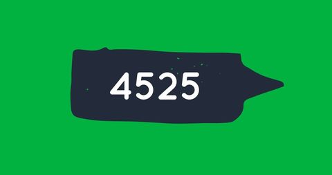Rising numbers in digital chat box on vibrant green background