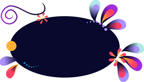 abstract graphic banner with flowers and swirl on transparent background - Download Free Stock Videos Pikwizard.com