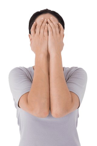 transparent background shy woman covering face - Download Free Stock Videos Pikwizard.com
