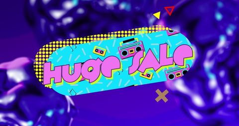 Retro Vintage Sale Banner with Bold Pink Text