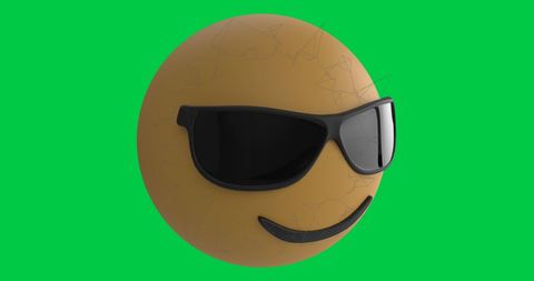 Cool Emoticon Wearing Sunglasses on Green Background - Download Free Stock Images Pikwizard.com
